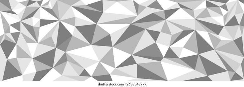 Fondo monocromo moderno del polígono en tonos grises con estilo geométrico bajo del diseño del Vector del poli