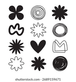 Modern Monochrome Sketchy Graphics and Scribble Designs