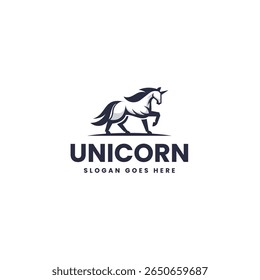 Modern Monochrome Unicorn Logo Design
