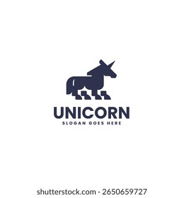 Modern Monochrome Unicorn Logo Design