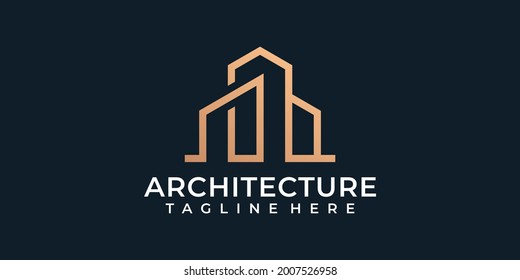 Modern Monogram Architecture Construction Logo Residential Stock Vector ...