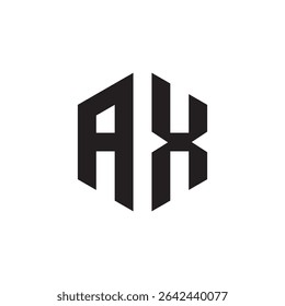 Design moderno do logotipo do Monograma "AX" em preto