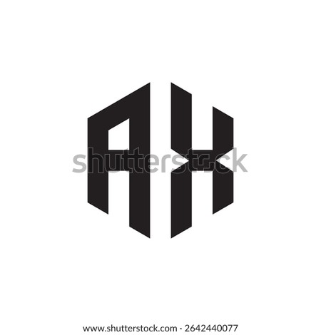Modern Monogram "AX" Logo Design in Black