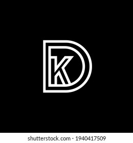 Modern monogram DK logotype letter template logo vector