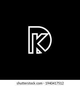 Monograma moderno DK logotipo de la plantilla de la letra de logotipo vector