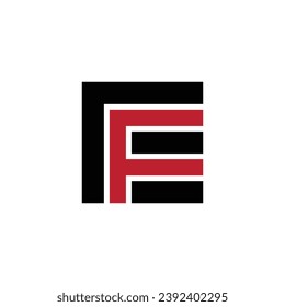 modern monogram FE or EF letter initial logo design