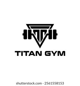 Modern Monogram Fitness Gym Logo Idea Template with Kettlebell and Initial T Letter

