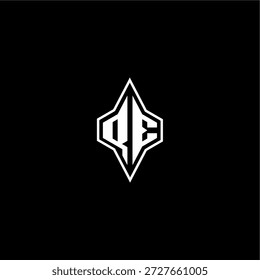 moderno monograma de jogo conceito inicial logotipo de esporte QE techno estilo de corrida carta de design