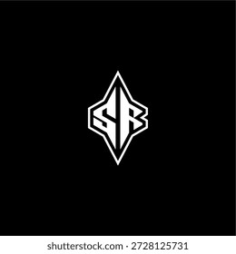 Modernes Monogramm Gaming Initial Logo Support Konzept SR Techno Racing Style Design Brief