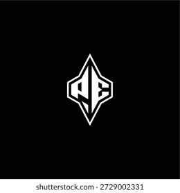 moderno monograma jogo logotipo inicial esport conceito PE techno corrida estilo carta de design