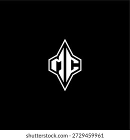 modern monogram gaming initial logo esport concept MC techno racing style design letter