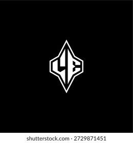 modern monogram gaming initial logo esport concept LE techno racing style design letter