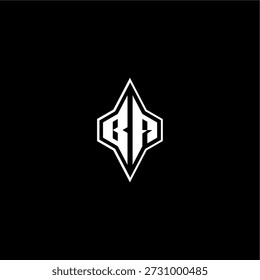 modern monogram gaming initial logo esport concept BA techno racing style design letter