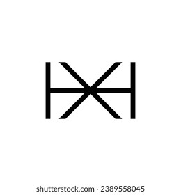 modern monogram HX XH letter logo design