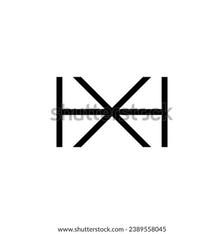 modern monogram HX XH letter logo design