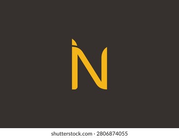 IN Modern Monogram Icon. Clean geometric letterform evokes simplicity, elegance, and contemporary graphic design sensibility.