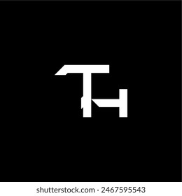 modern monogram initial bold futuristic concept TH techno style letter