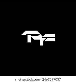 modern monogram initial bold futuristic concept PF techno style letter
