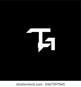 modern monogram initial bold futuristic concept TA techno style letter