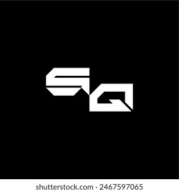 modern monogram initial bold futuristic concept SQ techno style letter