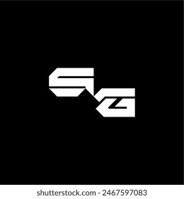 modern monogram initial bold futuristic concept SG techno style letter