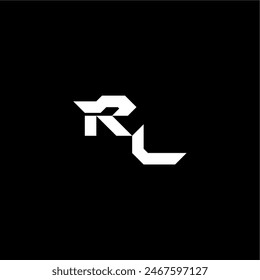 modern monogram initial bold futuristic concept RL techno style letter