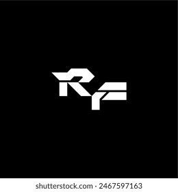 modern monogram initial bold futuristic concept RF techno style letter