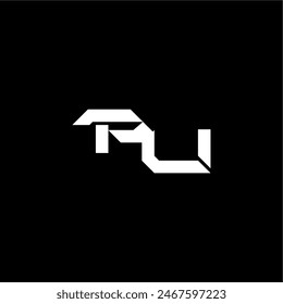 modern monogram initial bold futuristic concept PU techno style letter