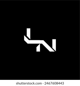 modern monogram initial bold futuristic concept LN techno style letter