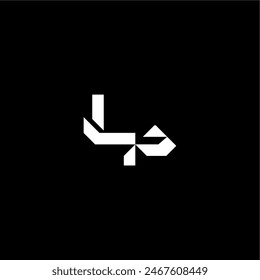 modern monogram initial bold futuristic concept LP techno style letter