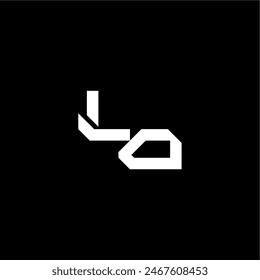 modern monogram initial bold futuristic concept LO techno style letter