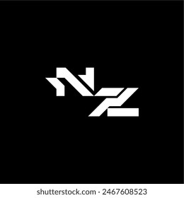 modern monogram initial bold futuristic concept NZ techno style letter
