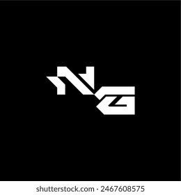 modern monogram initial bold futuristic concept NG techno style letter