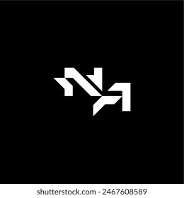 modern monogram initial bold futuristic concept NA techno style letter