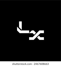 modern monogram initial bold futuristic concept LX techno style letter