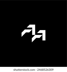 modern monogram initial bold futuristic concept AA techno style letter