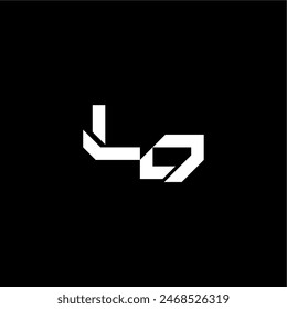 modern monogram initial bold futuristic concept LD techno style letter