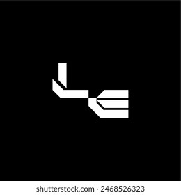 modern monogram initial bold futuristic concept LE techno style letter