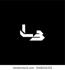 modern monogram initial bold futuristic concept LB techno style letter