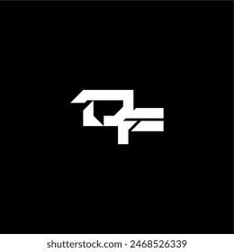 modern monogram initial bold futuristic concept DF techno style letter