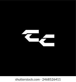 modern monogram initial bold futuristic concept CC techno style letter