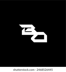 modern monogram initial bold futuristic concept BO techno style letter