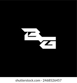 modern monogram initial bold futuristic concept BG techno style letter