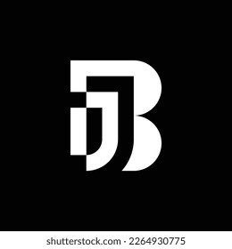 modern monogram initial letter BJ or JB logo