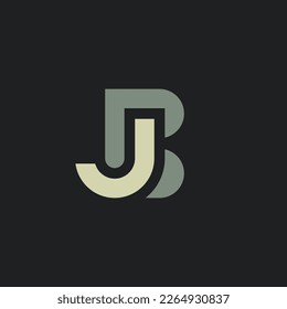 modern monogram initial letter BJ or JB logo