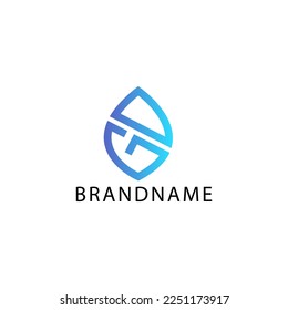 Modern monogram initial letter gd logo design template
