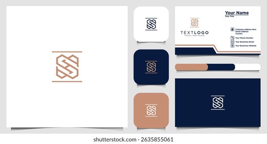 Modern Monogram Initial S, double S Logo, Business Card Design Template