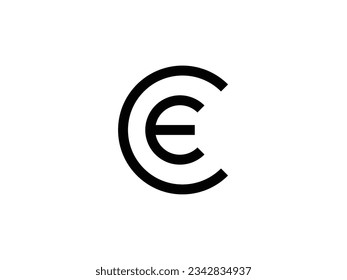 modern monogram letter CE EC logo design