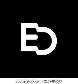 modern monogram of letter ED or DE logo design looks like a flag