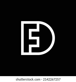 modern monogram letter FD or DF logo design